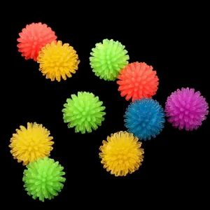 10Pcs Colorful Cute Funny Cat Toys Arbutus Ball Stretch Plush Ball Cat Toy Ball Creative Colorful Interactive Cat Soft Spiky Cat Chew Toy Cat Toy Balls(2.5cm