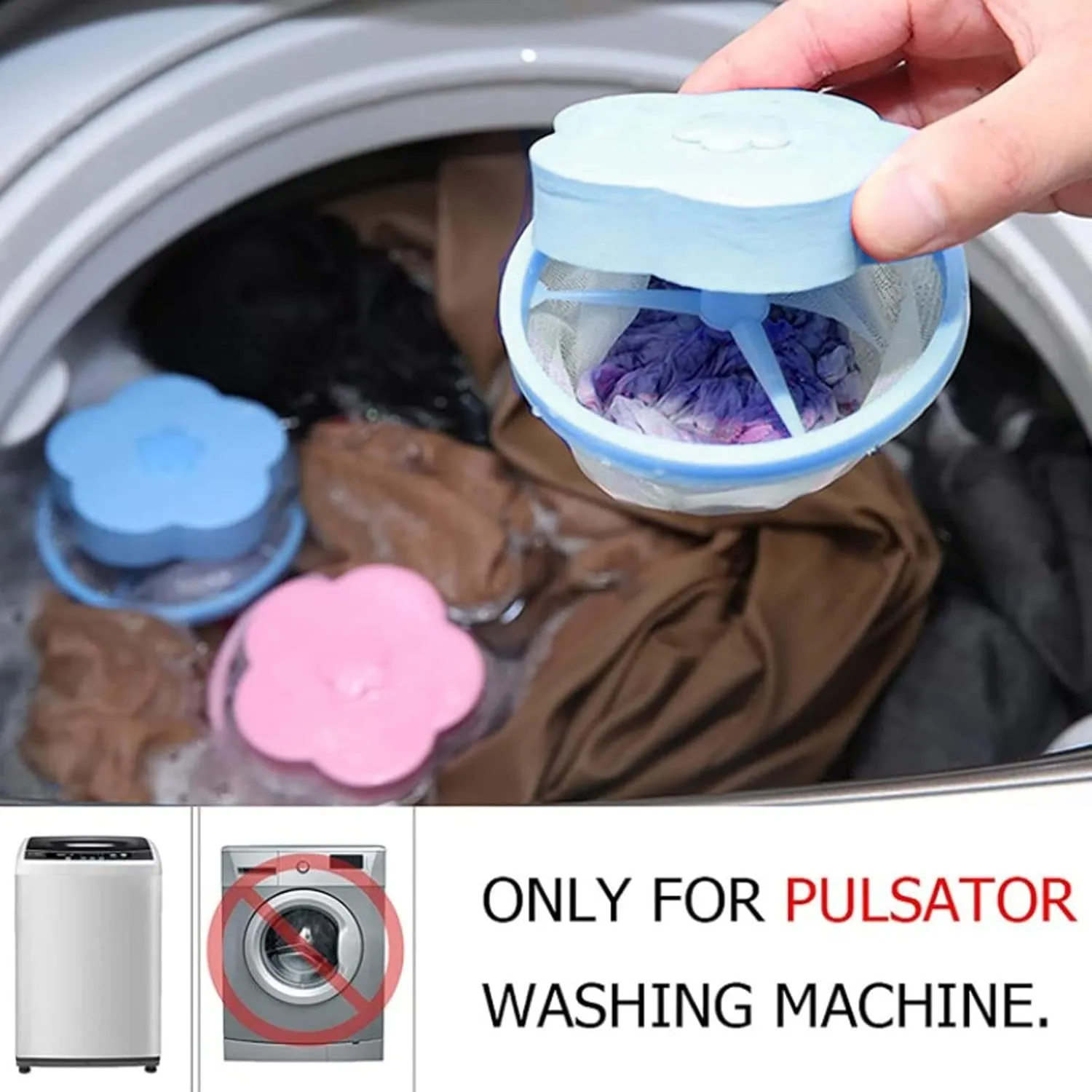 10pcs Lint Catcher for Laundry, Household Reusable Washing Machine Floating Lint Mesh Bag, Pet Hair Filter Washer Lint Trap Net Pouch (Blue)