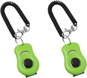 2pcs Button Clicker for Pet Obedience Clicker Training Tool for Dogs Cats and Birds for Agility Basic Obedience and Trick Training Your Pet Learning