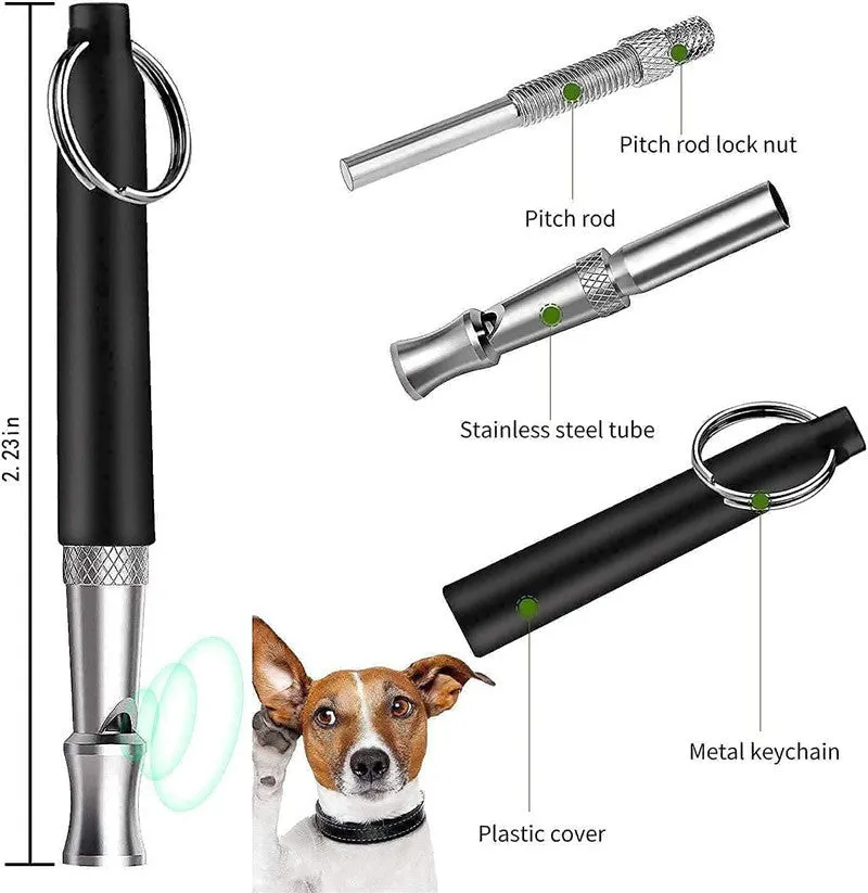 5 pcs set Dog Training Whistle Training Clicker with Wrist Strap Whistle Kit