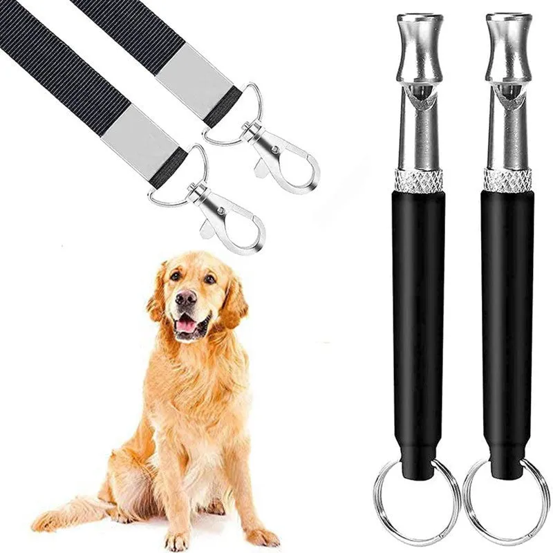 5 pcs set Dog Training Whistle Training Clicker with Wrist Strap Whistle Kit