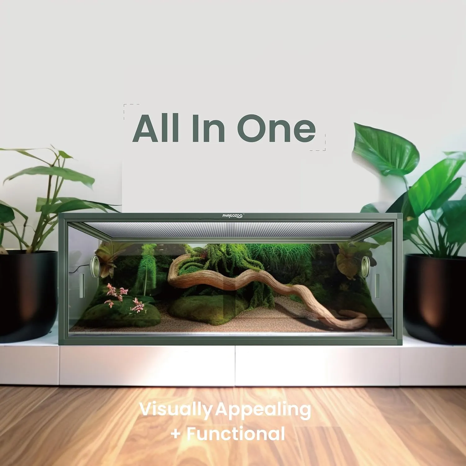 85 Gallon Reptile Tank, Front Opening Snake Tank for Easy Maintenance, Reptile Enclosure with Top Screen Ventilation 48''x24''x18''