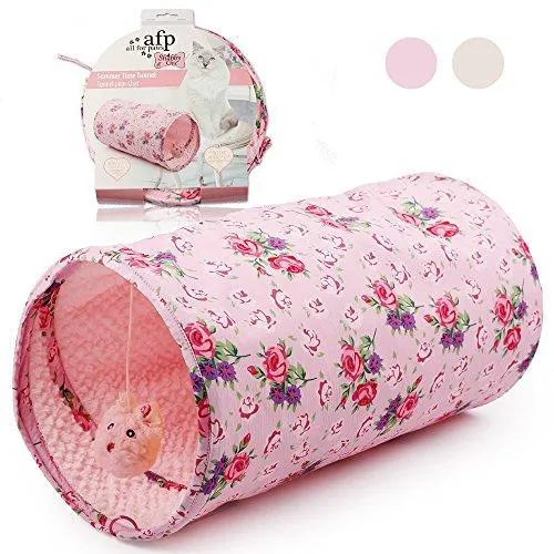 ALL FOR PAWS Crinkle Cat Tunnel Tube Collapsible Play Toy Fun for Rabbits, Kittens, and Dogs