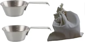 Camp Bowl Travel Sierra Cup Camping Tableware Equipment Set Backpacking 304 Stainless Steel Carry Fold Sturdy Measuring 500ml 2pcs   Canvas Bag