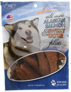 Carolina Prime Pet 45106 Salmon And Sweet Tater Fillets Treat For Dogs ( 1 Pouch), One Size , 12 Ounce (Pack of 1)