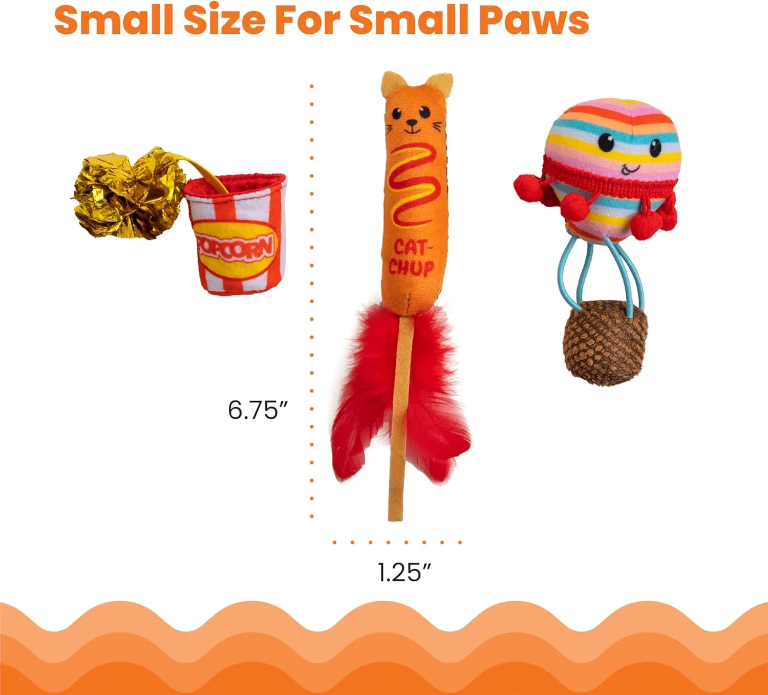 Catstages Pawrty Interactive Plush Catnip Cat Toys - 3 Pack