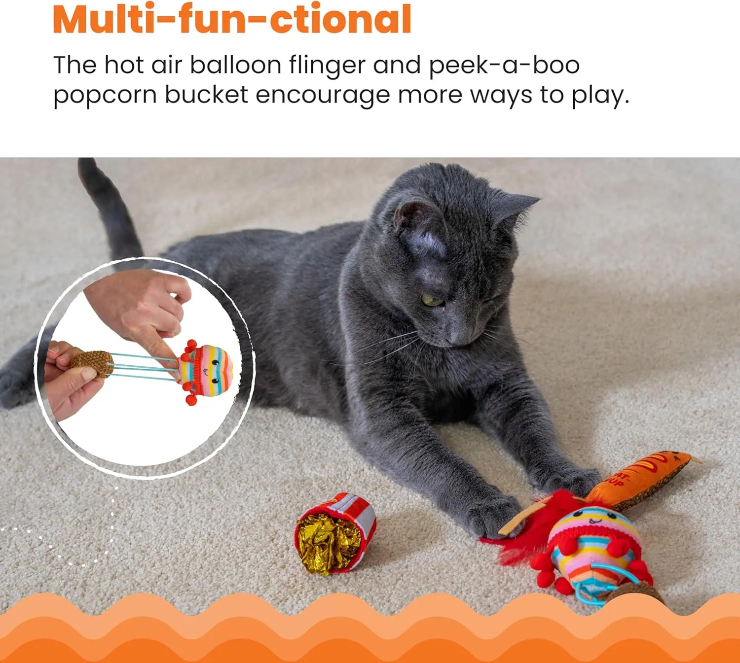 Catstages Pawrty Interactive Plush Catnip Cat Toys - 3 Pack