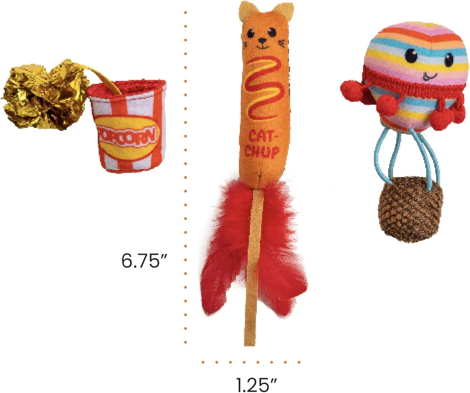 Catstages Pawrty Interactive Plush Catnip Cat Toys - 3 Pack