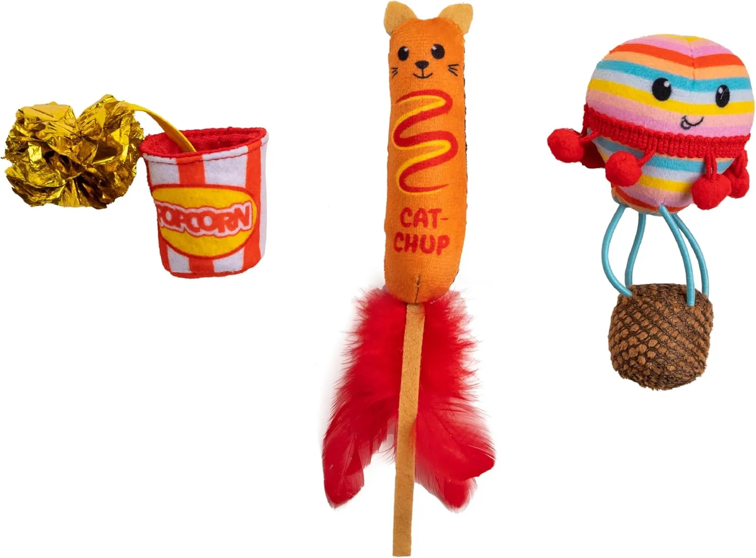 Catstages Pawrty Interactive Plush Catnip Cat Toys - 3 Pack