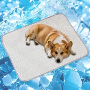 Cooling Mat for Dogs Cats Perfect Summer Ice Silk Pad for Small Medium Large Animal Washable and Chew-Proof Sleeping Seat for Crate, Bed, Floor, Car Seats Ideal for Outdoor Indoor