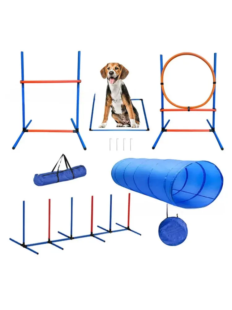 Custom Hot-selling Dog Agility Training Equipment Tunnel Poles Hurdles Exercise Pet Obstacle Course Agility Pet Training Set