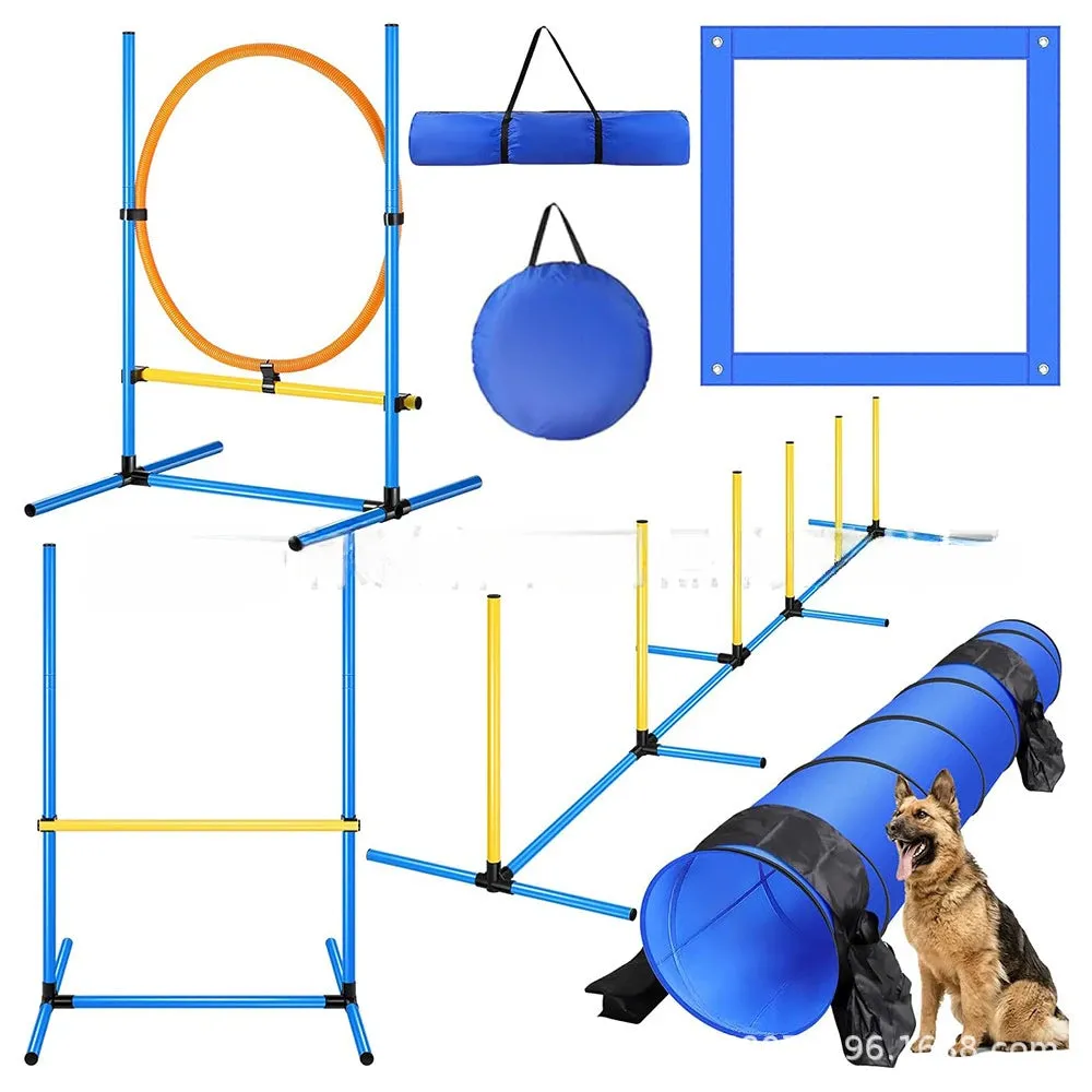 Custom Hot-selling Dog Agility Training Equipment Tunnel Poles Hurdles Exercise Pet Obstacle Course Agility Pet Training Set