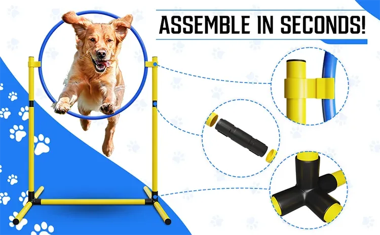 Custom Hot-selling Dog Agility Training Equipment Tunnel Poles Hurdles Exercise Pet Obstacle Course Agility Pet Training Set