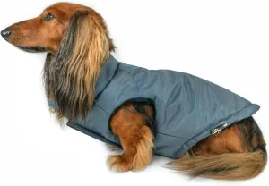 DJANGO Puffer Dog Jacket and Reversible Winter Dog CoatWater-Repellent and Adjustable Dog Jacket with Windproof Protection and Easy-Access Harness-Leash Portal (Medium, Twilight Blue)
