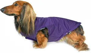 DJANGO Puffer Dog Jacket and Reversible Winter Dog CoatWater-Repellent and Adjustable Dog Jacket with Windproof Protection and Easy-Access Harness-Leash Portal (Medium, Violet Purple)