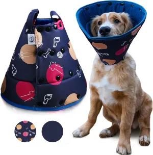 Dog Cone Collar, Soft Dog Cone, Cone for Dogs to Stop Licking, After Surgery, Wound Care, Spay, Neuter, Dog Cones for Large Dogs, Adjustable Size - Ejona's furryfamily- XS