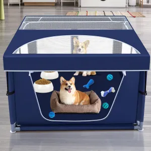 Dog Playpen with Removable Roof 42  42 inch, Puppy Playpen, Pet Play Pen for Dogs, 25 Height for Small Dogs, Dog Fence Indoor & Outdoor, Dog Play Yard with Zipper Door
