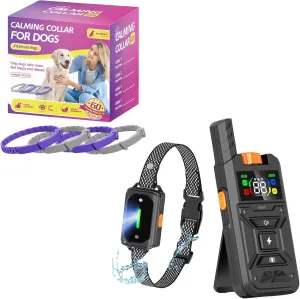Dog Training & Calming Collar Bundle - 2-in-1 Anxiety Relief and Behavior Correction Kit for Dogs