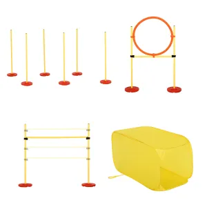 Dogs 4-Obstacle ABS Agility Training Set Yellow/Red