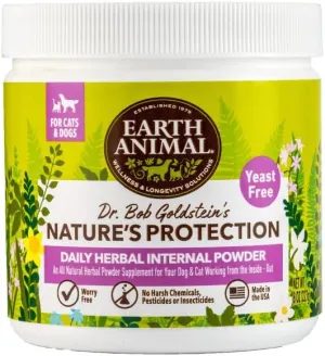 Earth Animal Apothecary Natural Flea & Tick Daily Internal Herbal Powder Supplement for Dogs & Cats, 8 oz. Container