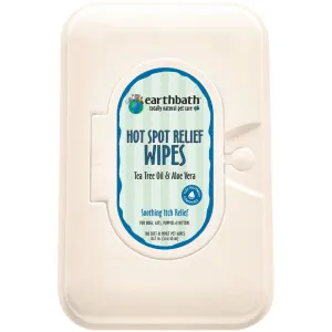 Earthbath Hot Spot Relief Wipes (Tea Tree Oil & Aloe Vera) For Pets 100pc