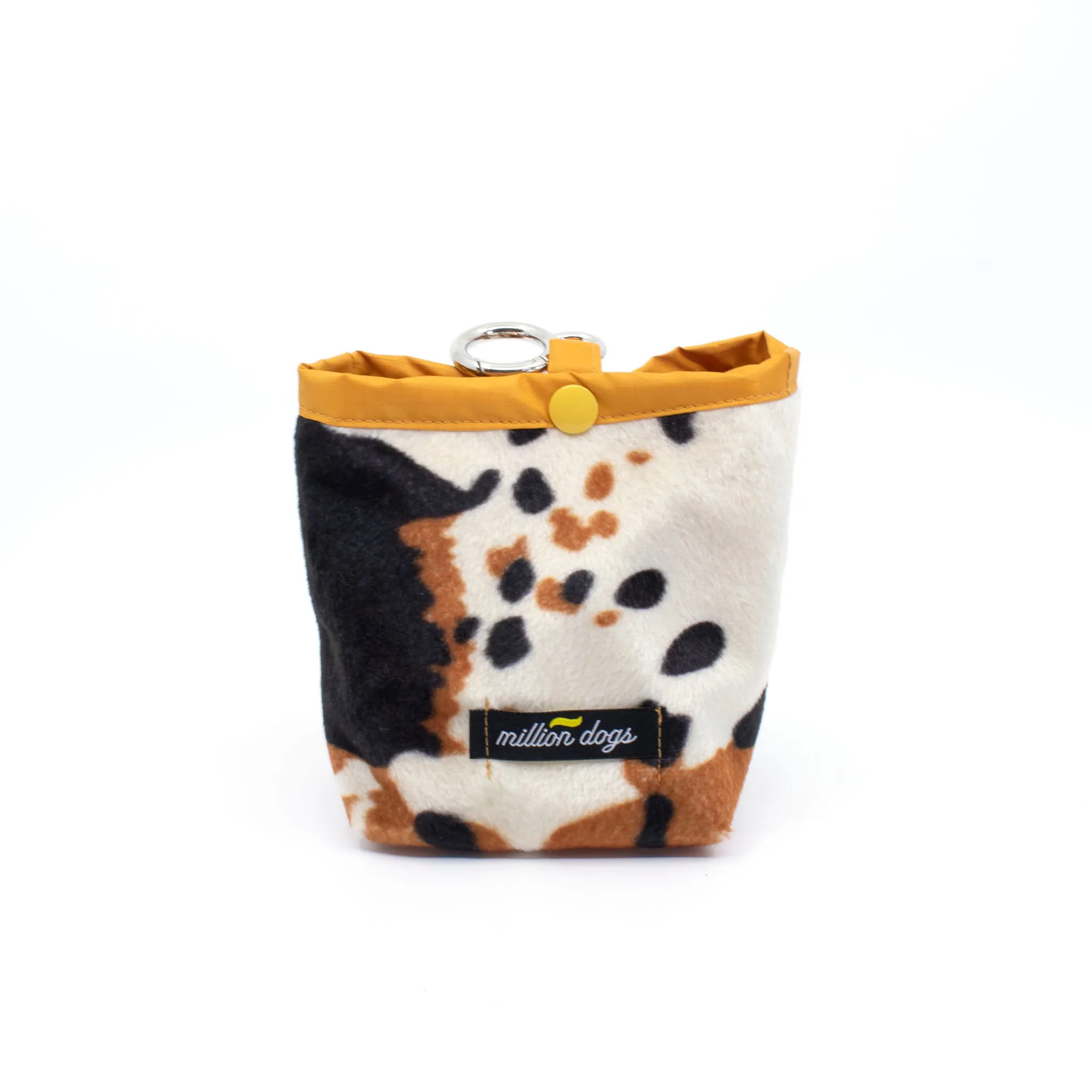 Faux Fur Cow Pattern Treat Pouch l Brown