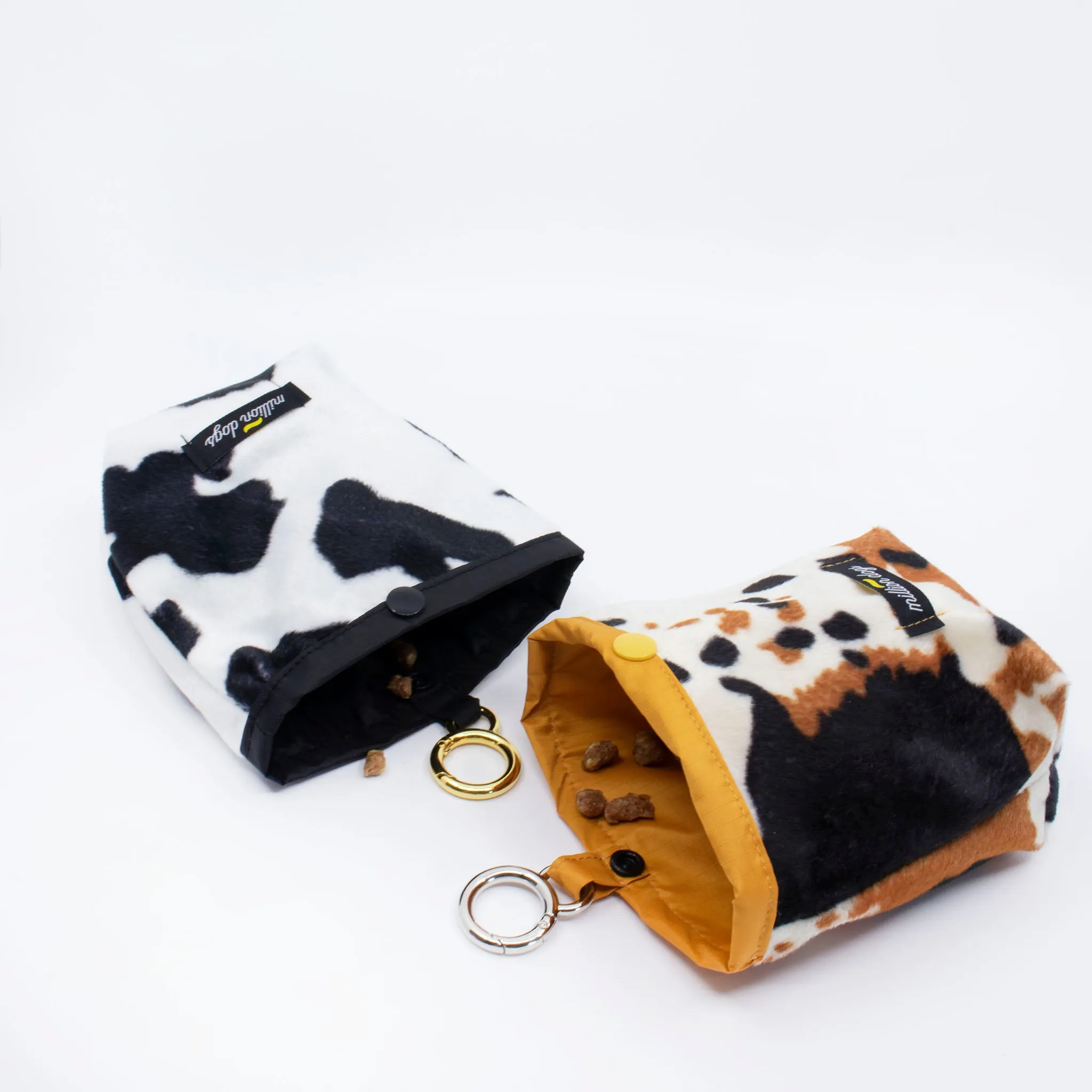 Faux Fur Cow Pattern Treat Pouch l Brown