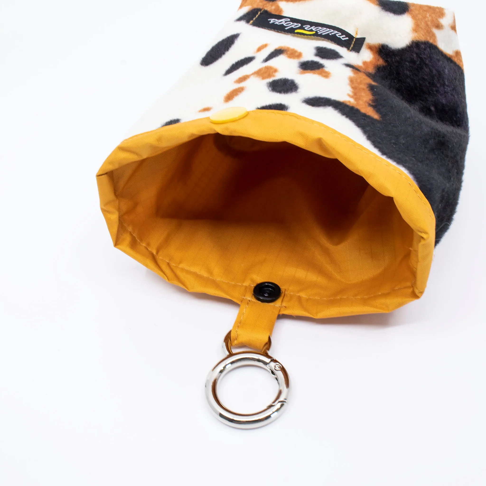Faux Fur Cow Pattern Treat Pouch l Brown
