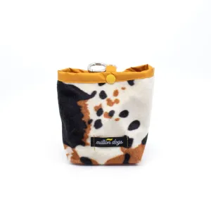 Faux Fur Cow Pattern Treat Pouch l Brown
