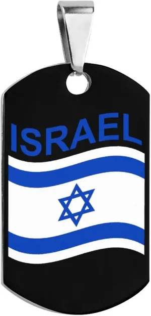 Flag of Israel Printed Pet ID Tags Personalized Dog Tags Stainless Steel Cat Collar Tags Accessories Decoration
