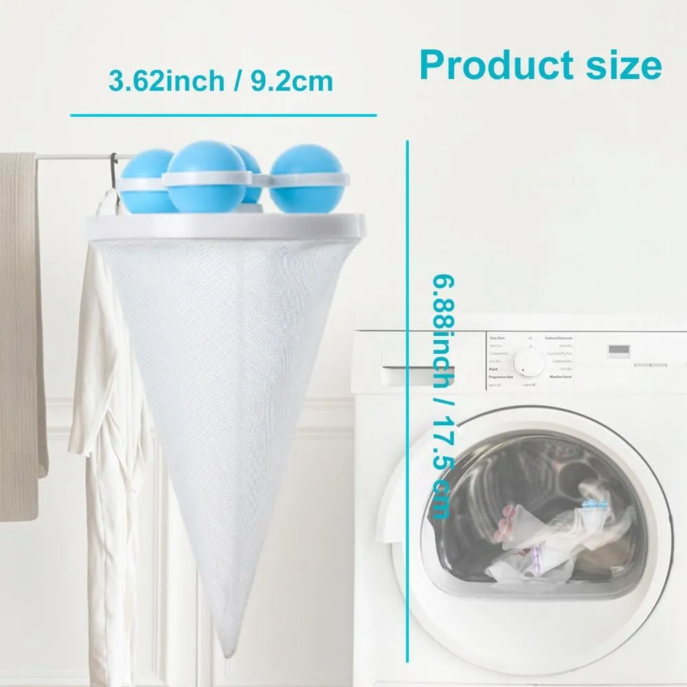 Floating Hair Filtering Mesh Removal, 2025 New Reusable Sturdy Laundry Pet Dog Hair Catcher Remover Lint Filter Mesh Bag for Laundry Washing Machine (Mixed)