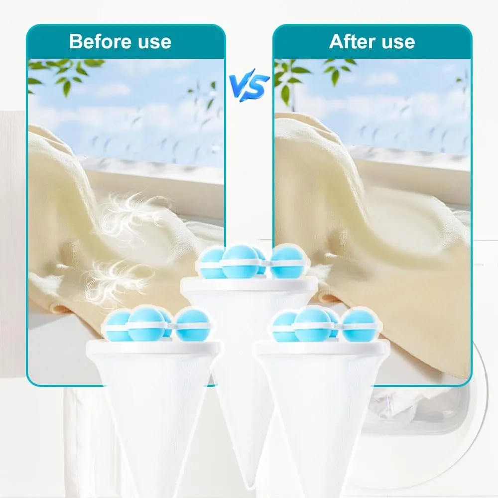 Floating Hair Filtering Mesh Removal, 2025 New Reusable Sturdy Laundry Pet Dog Hair Catcher Remover Lint Filter Mesh Bag for Laundry Washing Machine (Mixed)