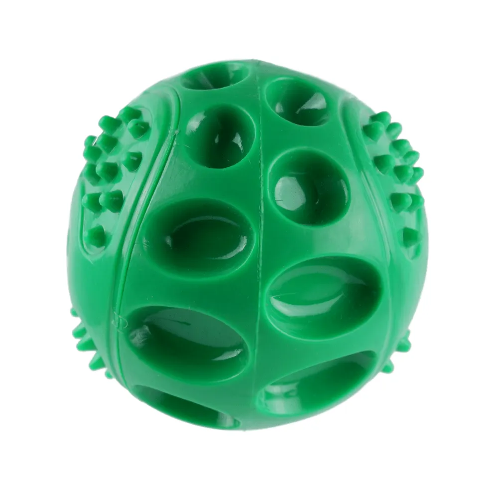 Goofy Tails Hard Squeaky Rubber Ball Toy for Dogs (Green)