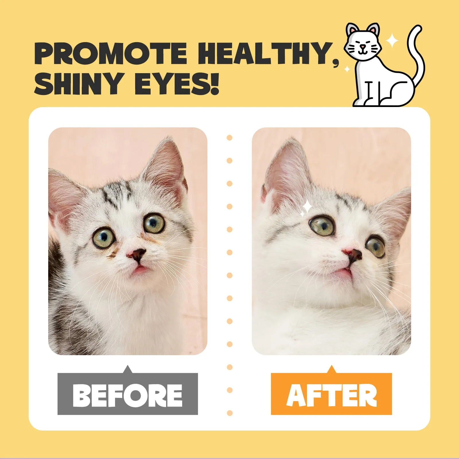 HICC Pet® Hypoallergenic Pet Eye Wipes For Cats, Coconut Scent, 100 Pads, Set of 2