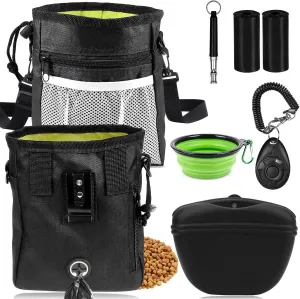 JIURUN Dog Treat Bag - Dog Training Treat Bag, Treat pouchs for Pet Training with Dog Treat Bag, Dog Training Clicker, Collapsible Dog Bowl, 2 Dog Poop Bag