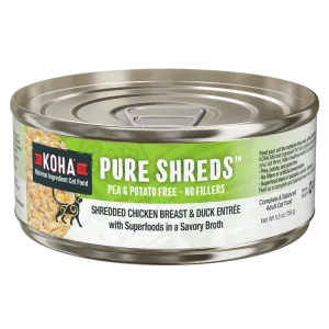 KOHA Chicken & Duck Pure Shreds for Cats 5.5oz