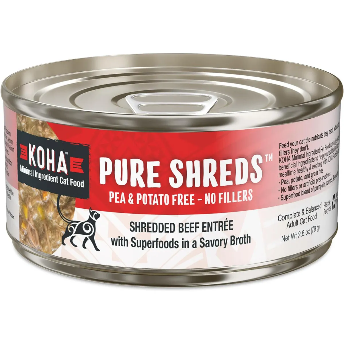 Koha Pure Shreds Shredded Beef Entree for Cats 2.8oz