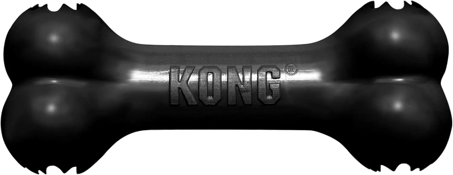 KONG - Extreme Goodie Bone - KONG's Most Durable Natural Rubber Dog Bone for Power Chewers - Black - For Large Dogs