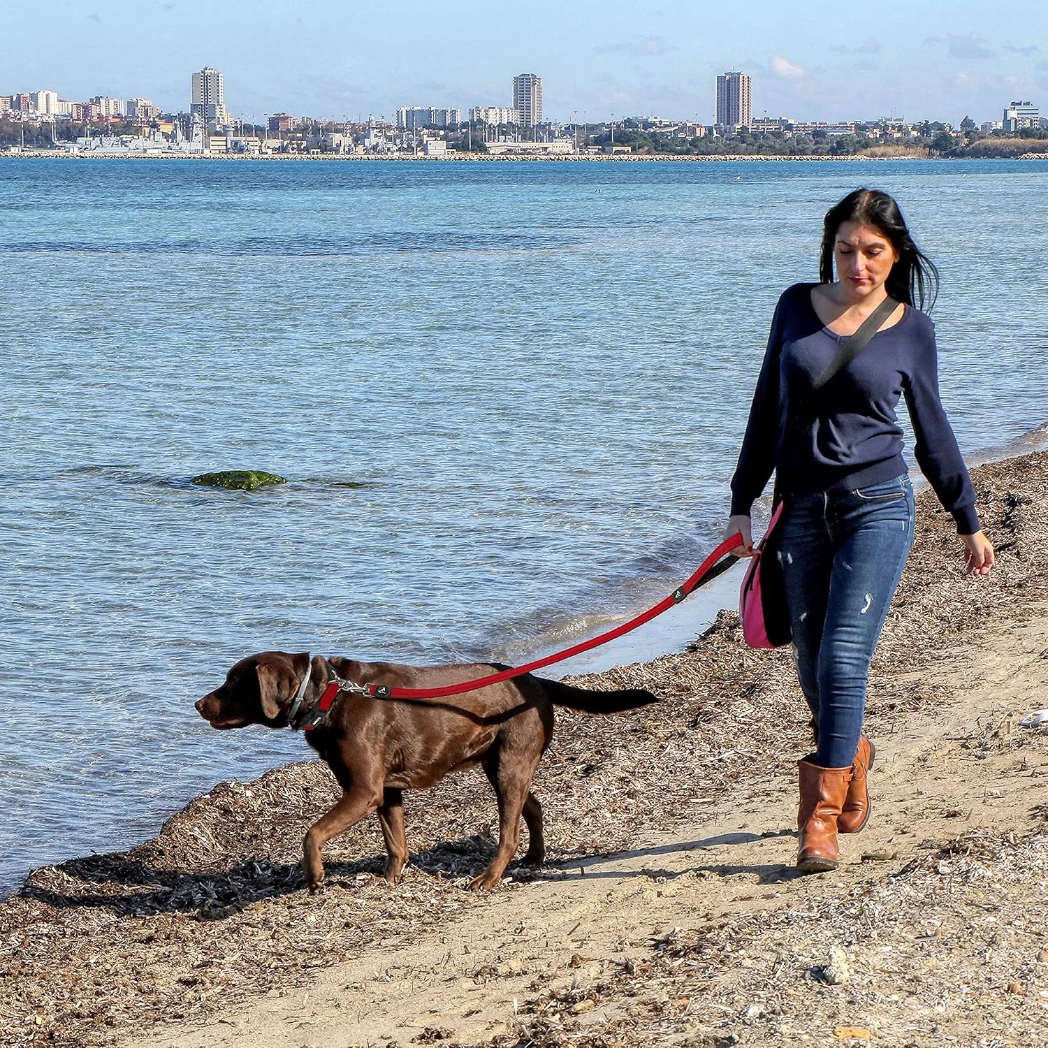 Kruz Premier 5ft Dog Mesh Leash - KZA1160-14XS - Lightweight, Breathable, Comfort Puffy Leash - Secure Dual-Layered Tangle-Free Mesh Lead for Dog Walking, Running, Training - Red - 5/8" x 5 FT