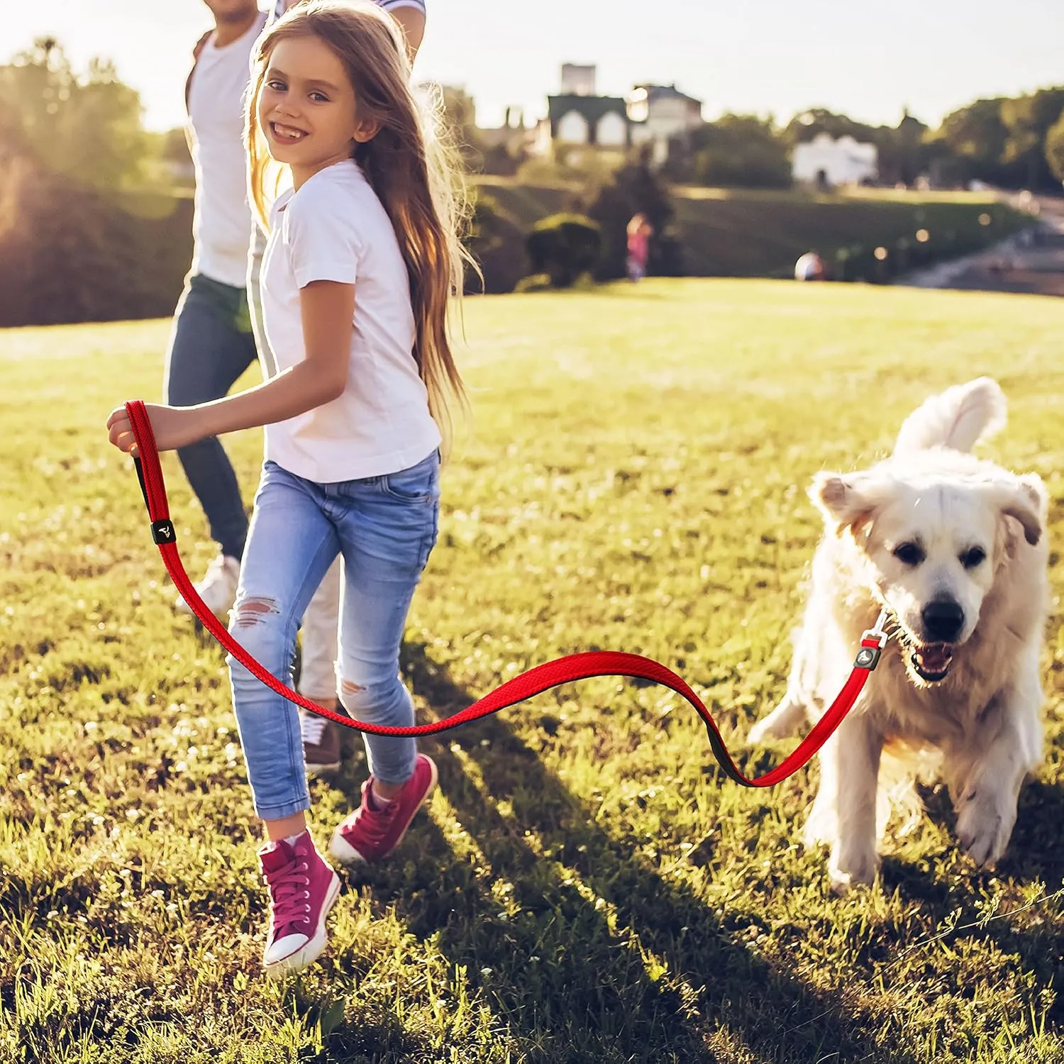 Kruz Premier 5ft Dog Mesh Leash - KZA1160-14XS - Lightweight, Breathable, Comfort Puffy Leash - Secure Dual-Layered Tangle-Free Mesh Lead for Dog Walking, Running, Training - Red - 5/8" x 5 FT