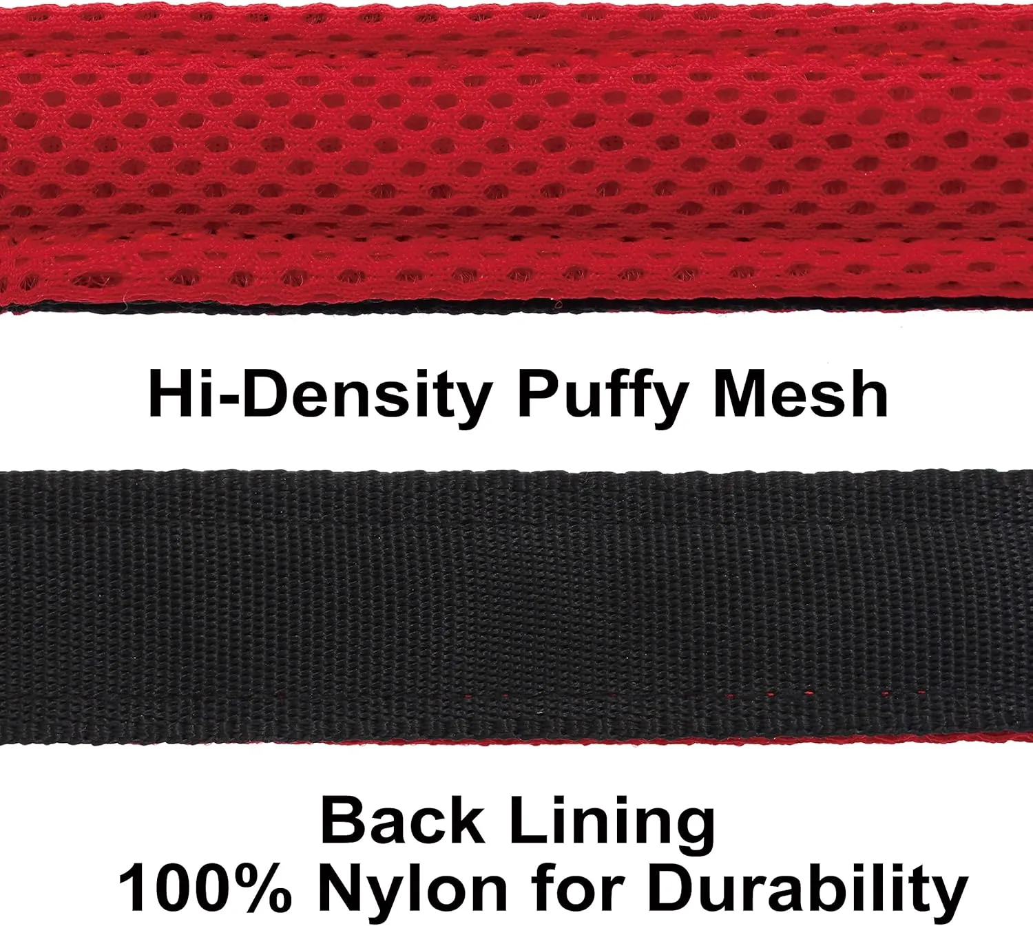 Kruz Premier 5ft Dog Mesh Leash - KZA1160-14XS - Lightweight, Breathable, Comfort Puffy Leash - Secure Dual-Layered Tangle-Free Mesh Lead for Dog Walking, Running, Training - Red - 5/8" x 5 FT