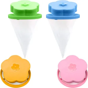 Lint Catcher for Laundry,Pet Hair Remover for Laundry,Washing Machine Floating Lint Mesh Bag,Reusable Household Hair Filter Washer Lint Trap Net Pouch 4 Pieces