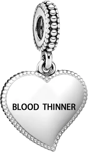 Medical Alert Heart Dangle Charm Symbols of Caduceus Bead for European Bracelet Women Present