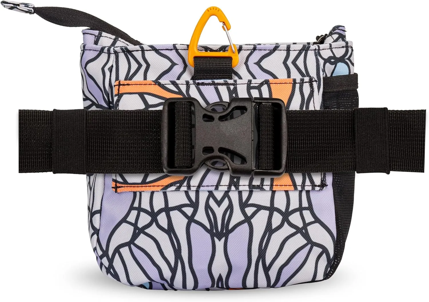 OllyDog Backcountry Day Bag | Hands-Free Dog Training Treat Pouch | Fanny/Hip Pack with Zipper Closure & Built-in Poop Bag Dispenser | Removable Waist Clip (Bloom)