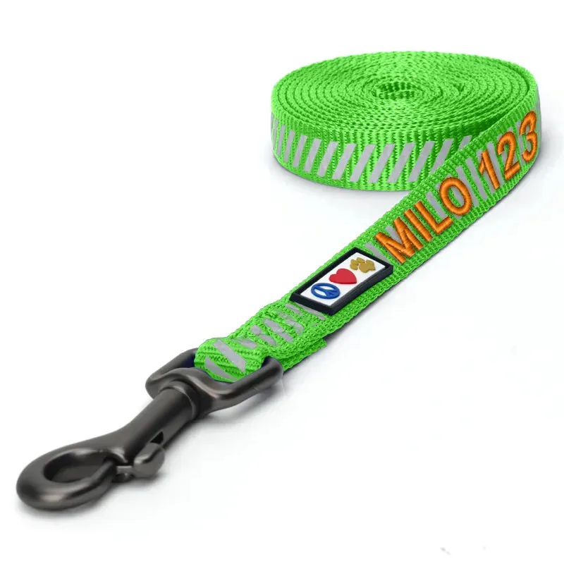 Personalized Traffic Reflective Dog Leash - 6-Ft