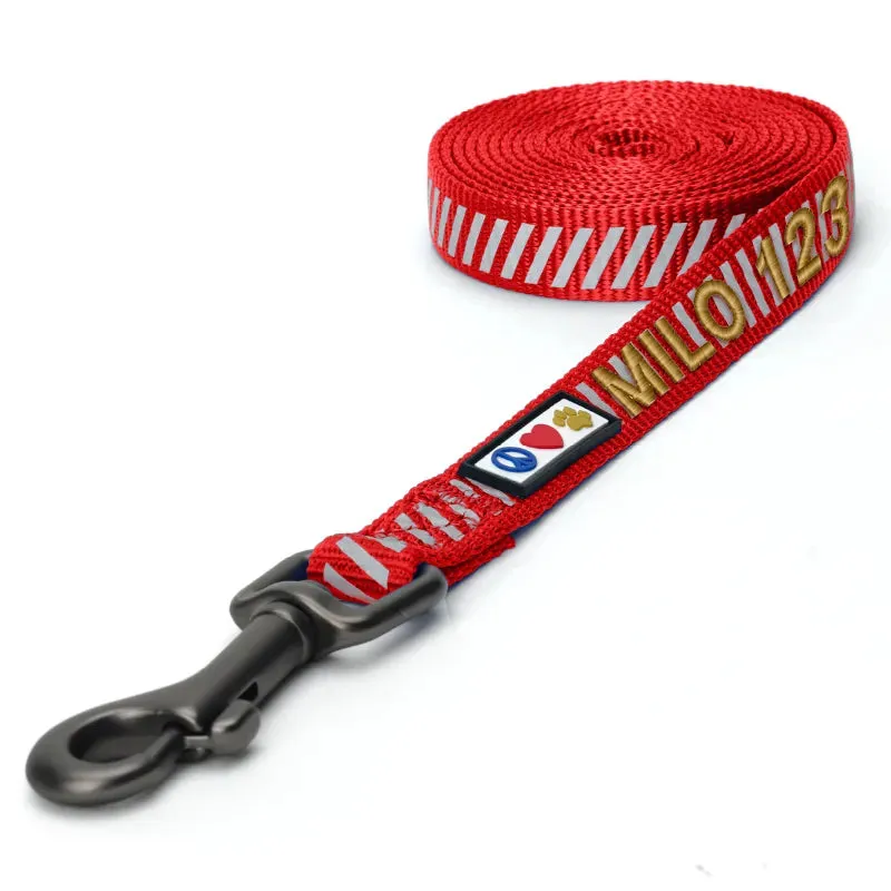 Personalized Traffic Reflective Dog Leash - 6-Ft