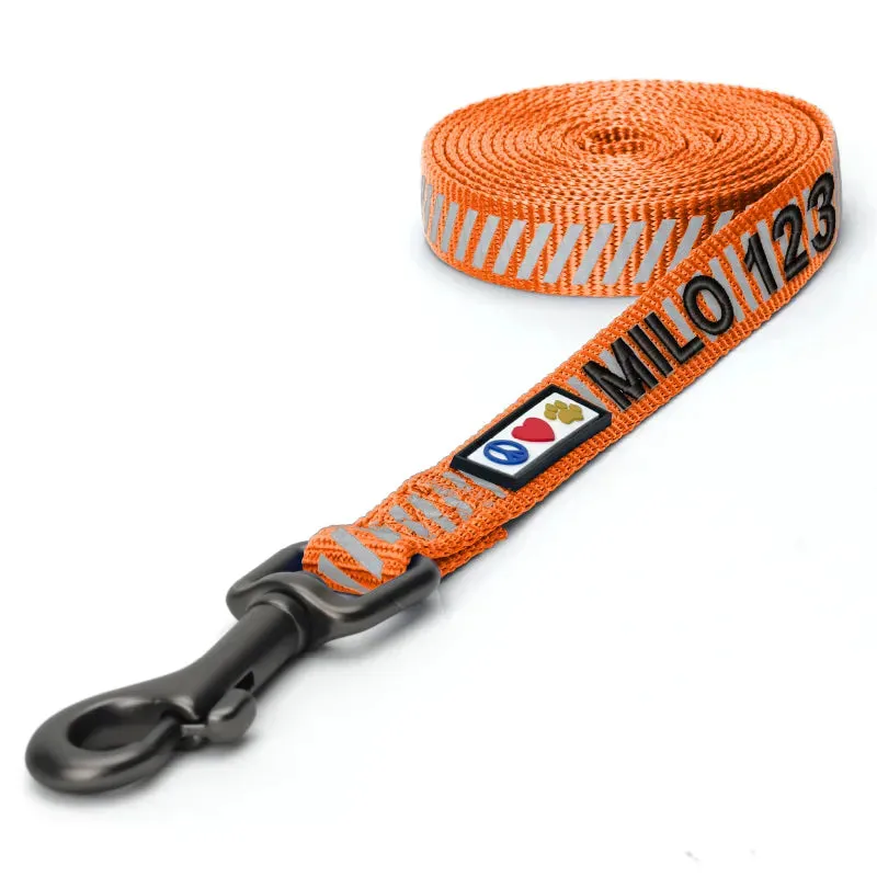 Personalized Traffic Reflective Dog Leash - 6-Ft
