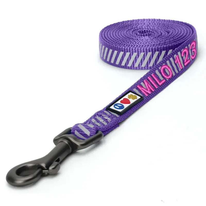 Personalized Traffic Reflective Dog Leash - 6-Ft