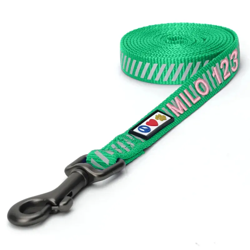 Personalized Traffic Reflective Dog Leash - 6-Ft