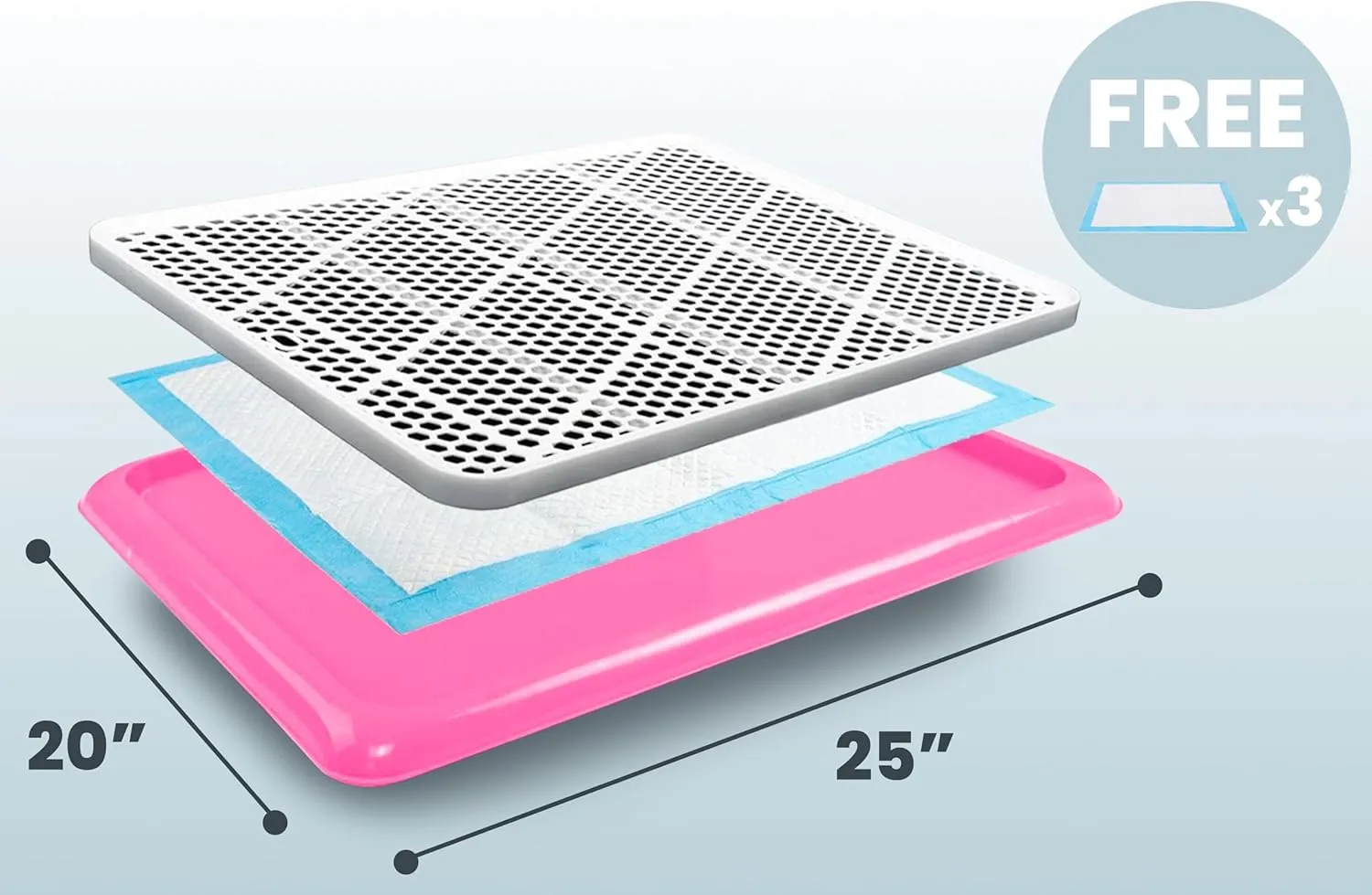 Pet Awesome Dog Potty Tray/Puppy Pee Pad Holder 25x20 Indoor Wee Training for Small and Medium Dogs
